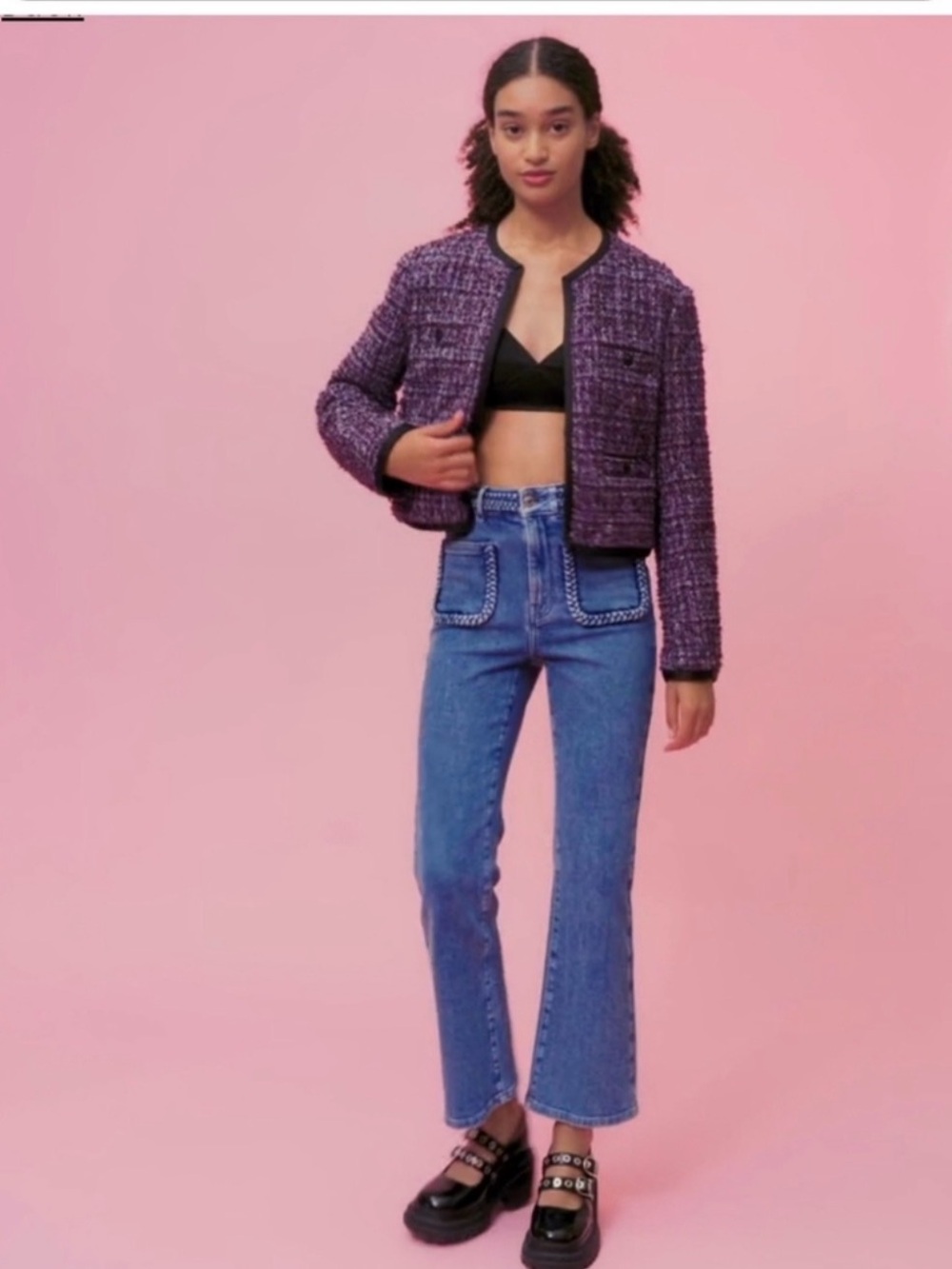 Maje   222Platane Jean's With Braided detailing Nwt 28" inseam
